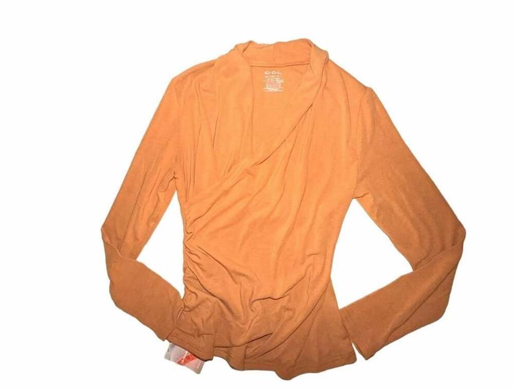 OGL Long Sleeve Top Size L Orange Wrap Front